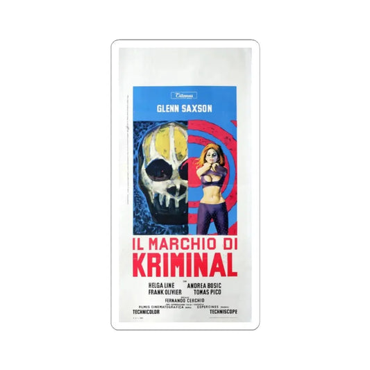 THE MARK OF KRIMINAL (ITALIAN) 1968 Movie Poster - STICKER Vinyl Kiss-Cut Decal 2 Inch White - The Sticker Space