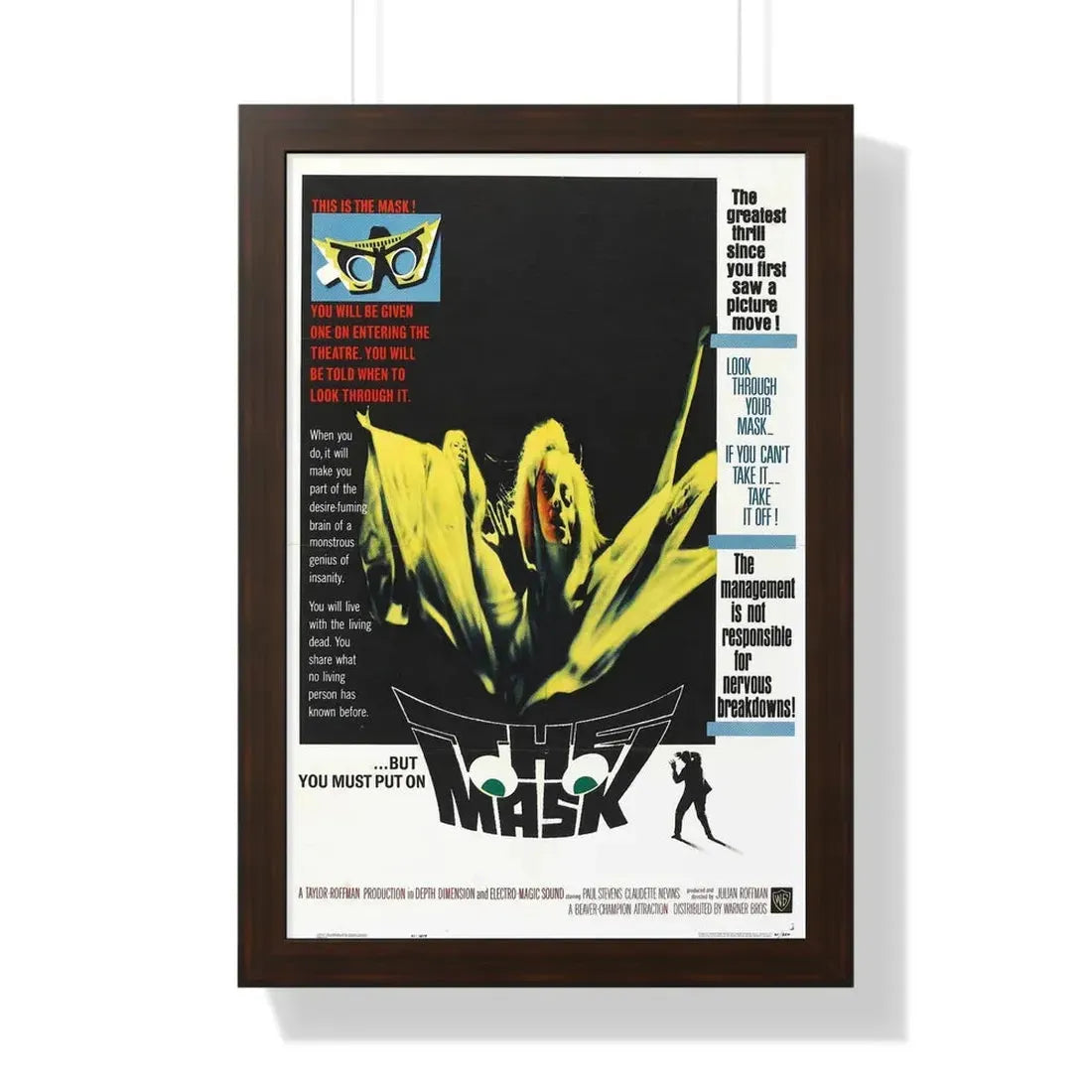 THE MASK 1961 - Framed Movie Poster 16″ x 24″ Walnut - The Sticker Space