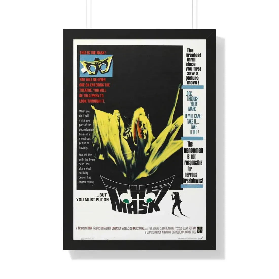 THE MASK 1961 - Framed Movie Poster 20" x 30" Black - The Sticker Space