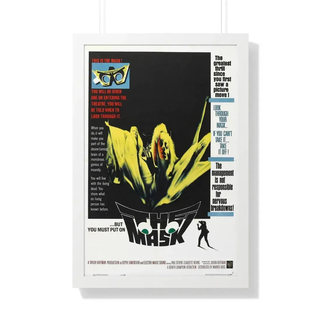 THE MASK 1961 - Framed Movie Poster 20" x 30" White - The Sticker Space