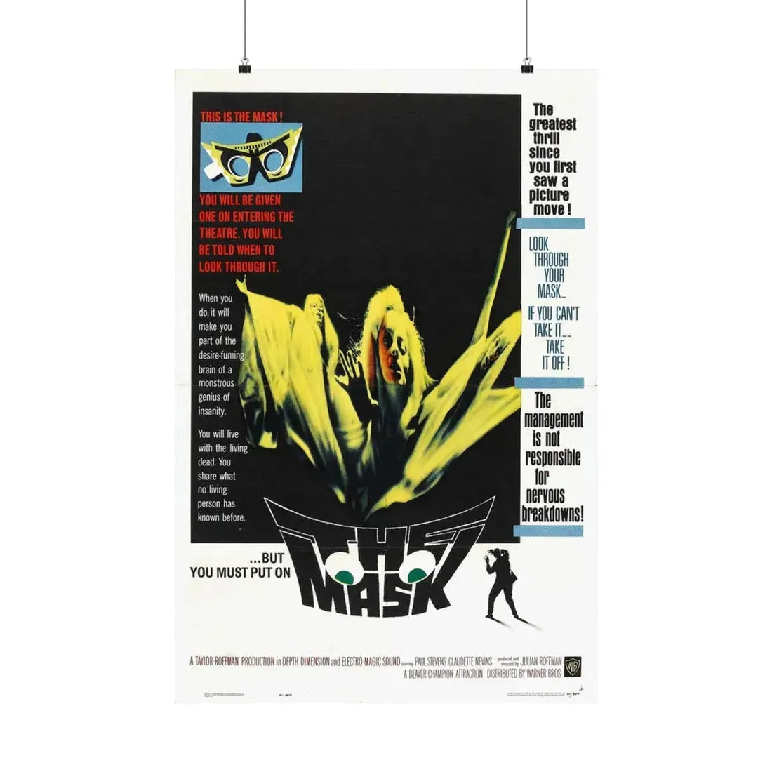 THE MASK 1961 - Paper Movie Poster 24″ x 36″ Matte - The Sticker Space