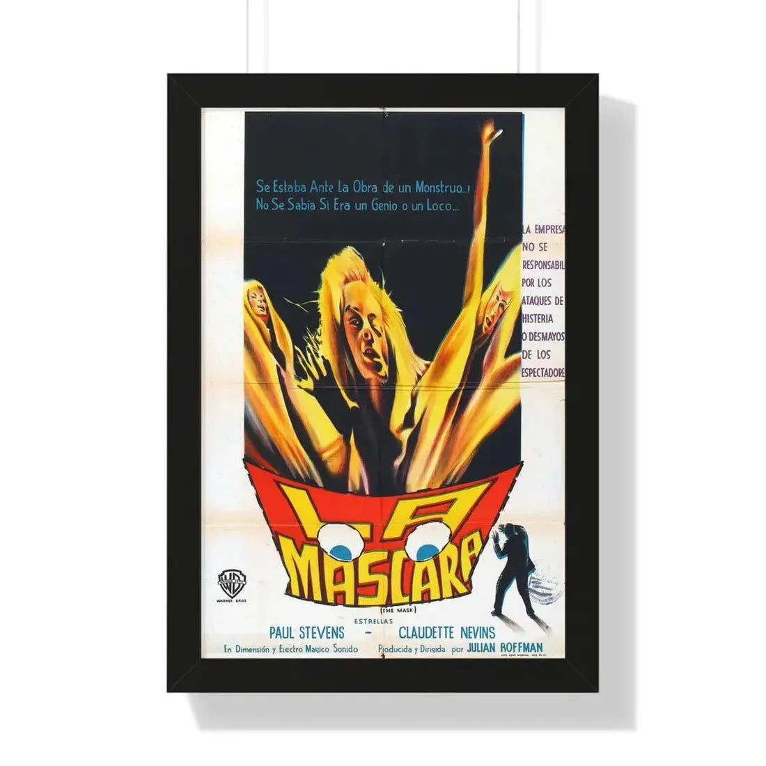 THE MASK (SPANISH) 1961 - Framed Movie Poster 16″ x 24″ Black - The Sticker Space
