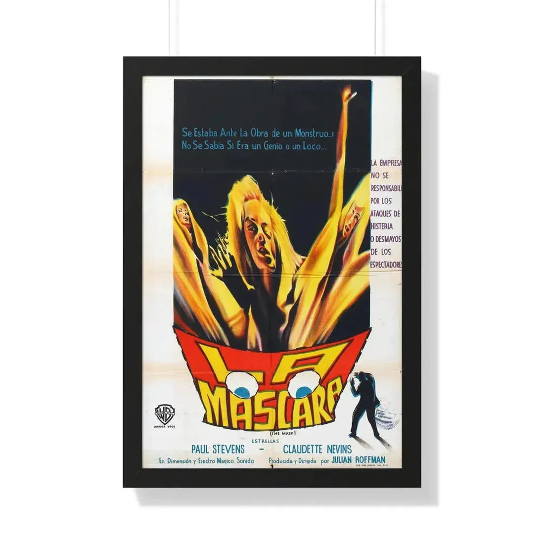 THE MASK (SPANISH) 1961 - Framed Movie Poster 20" x 30" Black - The Sticker Space