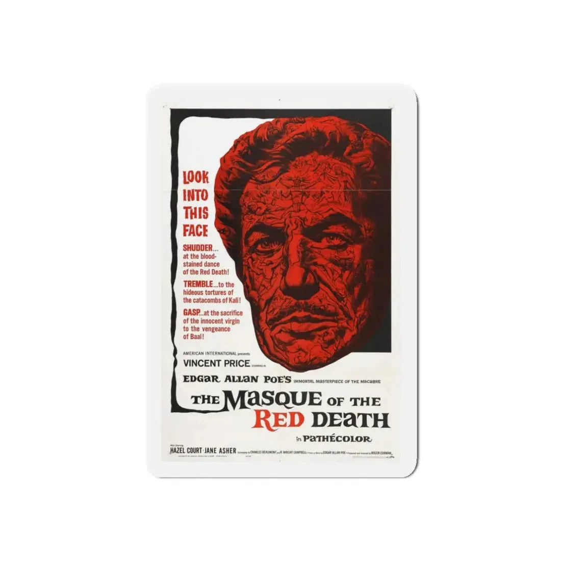THE MASQUE OF THE RED DEATH 1964 Movie Poster - Refrigerator Magnet 3 Inch Die-Cut - The Sticker Space