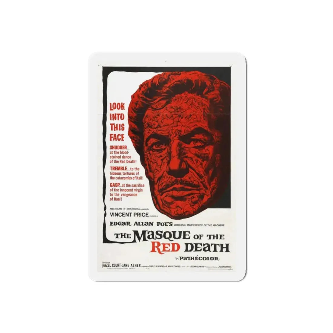 THE MASQUE OF THE RED DEATH 1964 Movie Poster - Refrigerator Magnet 4 Inch Die-Cut - The Sticker Space