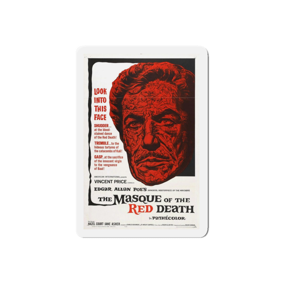 THE MASQUE OF THE RED DEATH 1964 Movie Poster - Refrigerator Magnet-5" x 5"-The Sticker Space