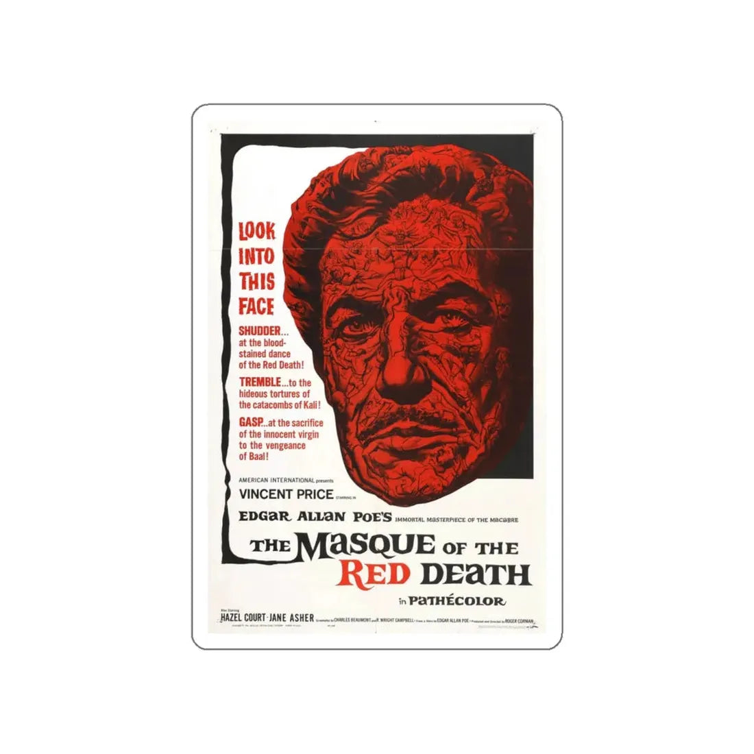 THE MASQUE OF THE RED DEATH 1964 Movie Poster STICKER Vinyl Die-Cut Decal 5 Inch - The Sticker Space