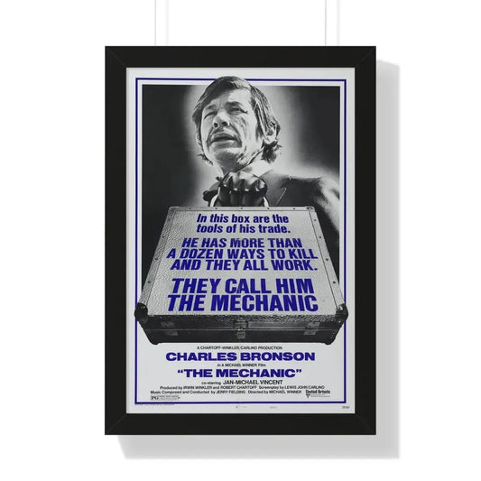 THE MECHANIC 1972 - Framed Movie Poster 16″ x 24″ Black - The Sticker Space