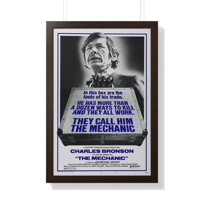 THE MECHANIC 1972 - Framed Movie Poster 20" x 30" Walnut - The Sticker Space