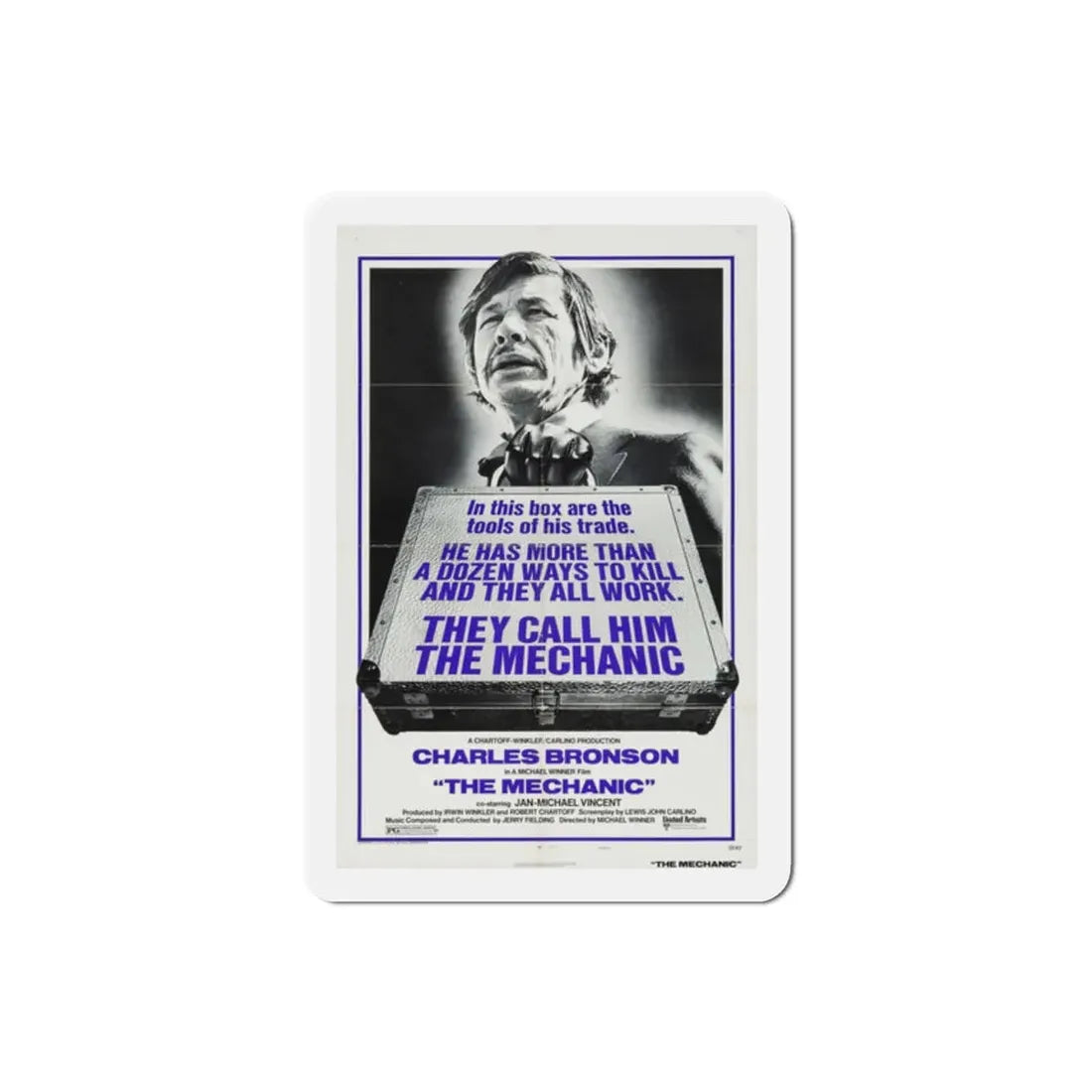 The Mechanic 1972 Movie Poster Refrigerator Magnet 2 Inch - The Sticker Space