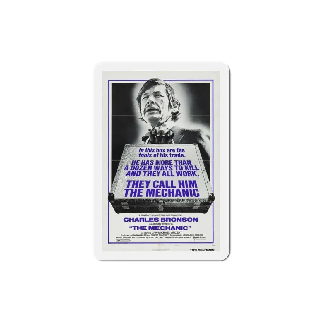 The Mechanic 1972 Movie Poster Refrigerator Magnet 3 Inch - The Sticker Space
