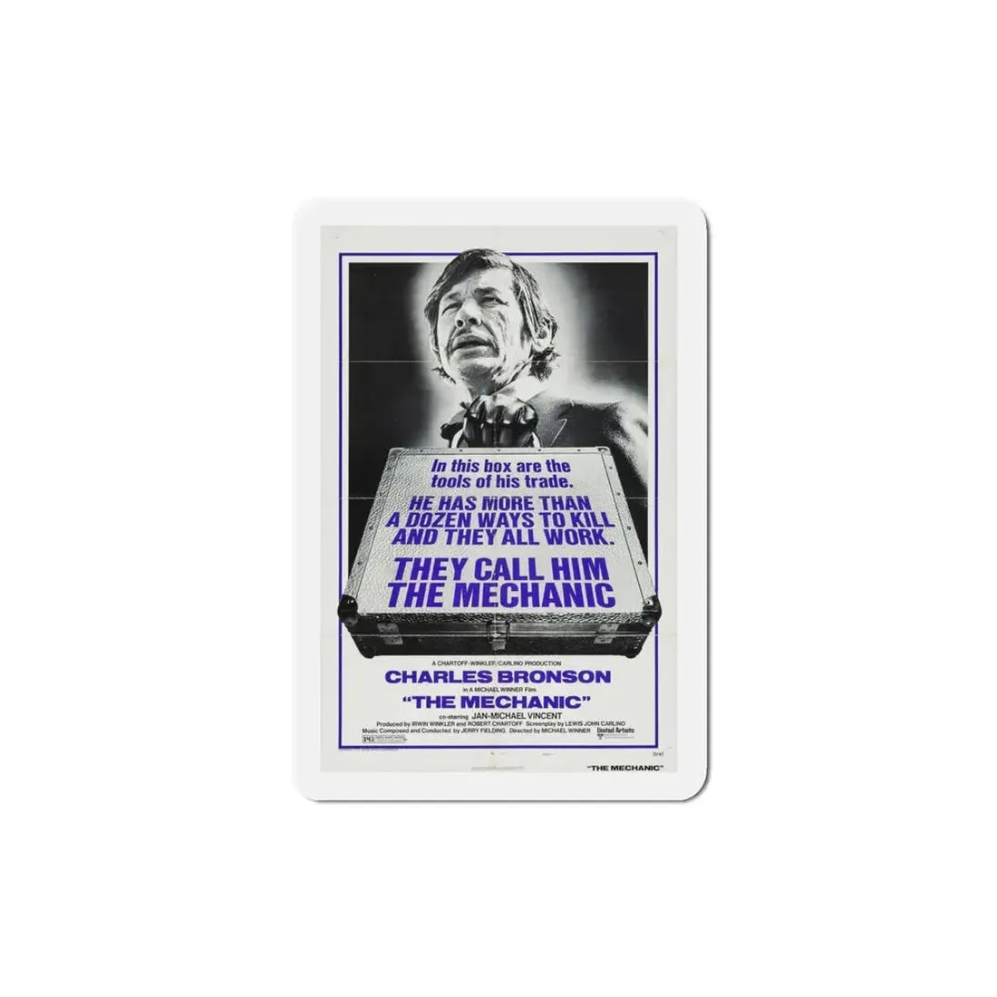 The Mechanic 1972 Movie Poster Refrigerator Magnet 4 Inch - The Sticker Space