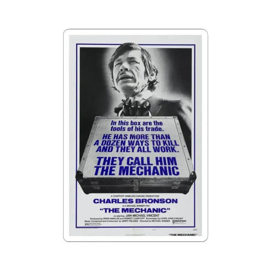 THE MECHANIC 1972 Movie Poster - STICKER Vinyl Kiss-Cut Decal 2 Inch White - The Sticker Space