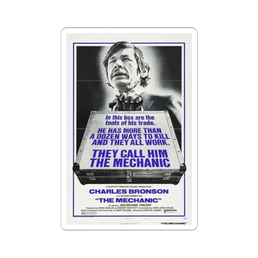 The Mechanic 1972 Movie Poster - STICKER Vinyl Kiss-Cut Decal 2 Inch White - The Sticker Space