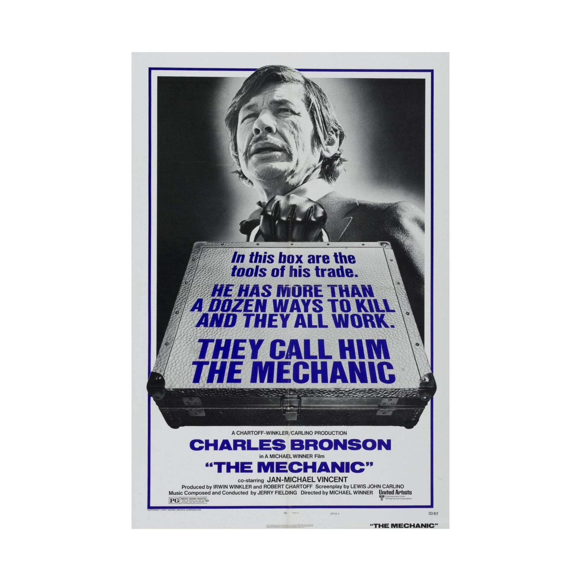 THE MECHANIC 1972 - Paper Movie Poster-The Sticker Space