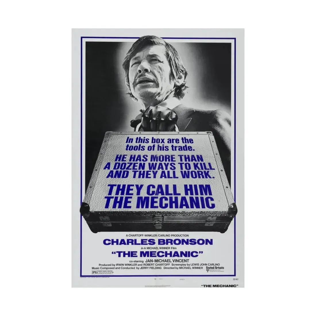 THE MECHANIC 1972 - Paper Movie Poster - The Sticker Space