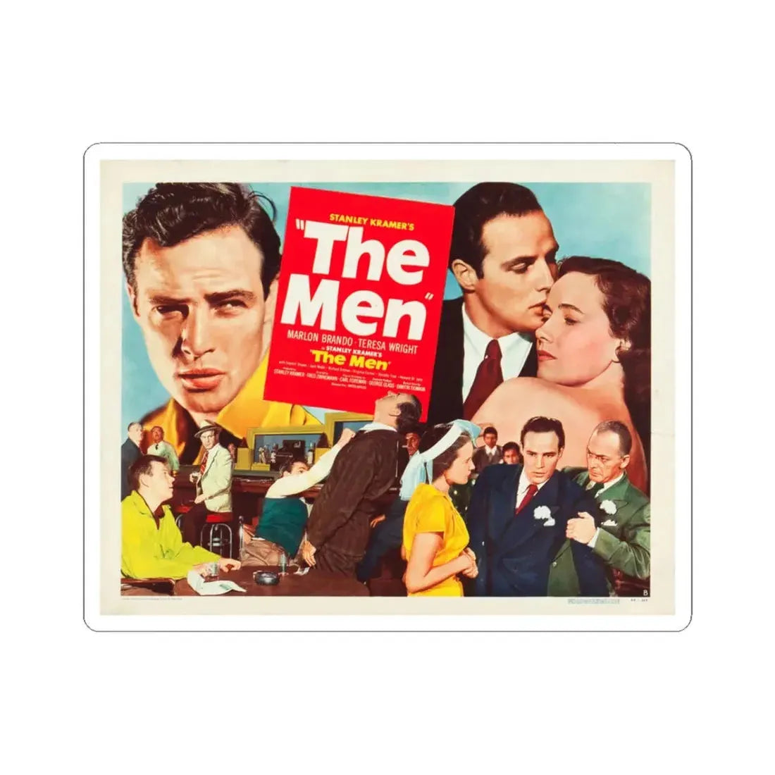 The Men 1950 v2 Movie Poster - STICKER Vinyl Kiss-Cut Decal 3 Inch White - The Sticker Space