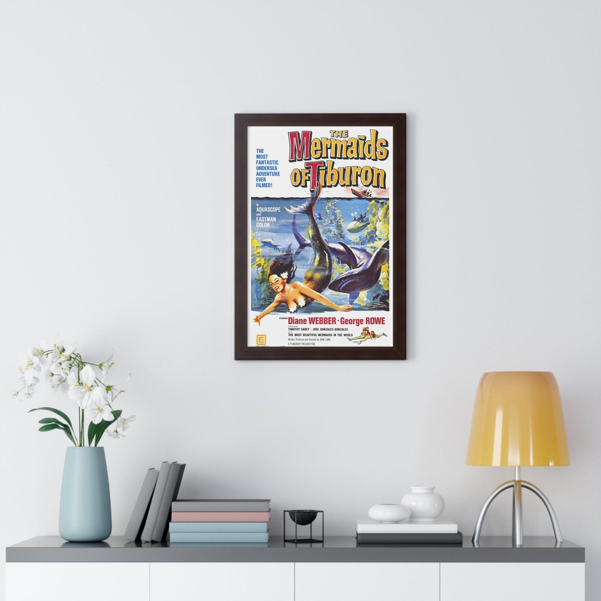 THE MERMAIDS OF TIBURON 1962 - Framed Movie Poster-The Sticker Space