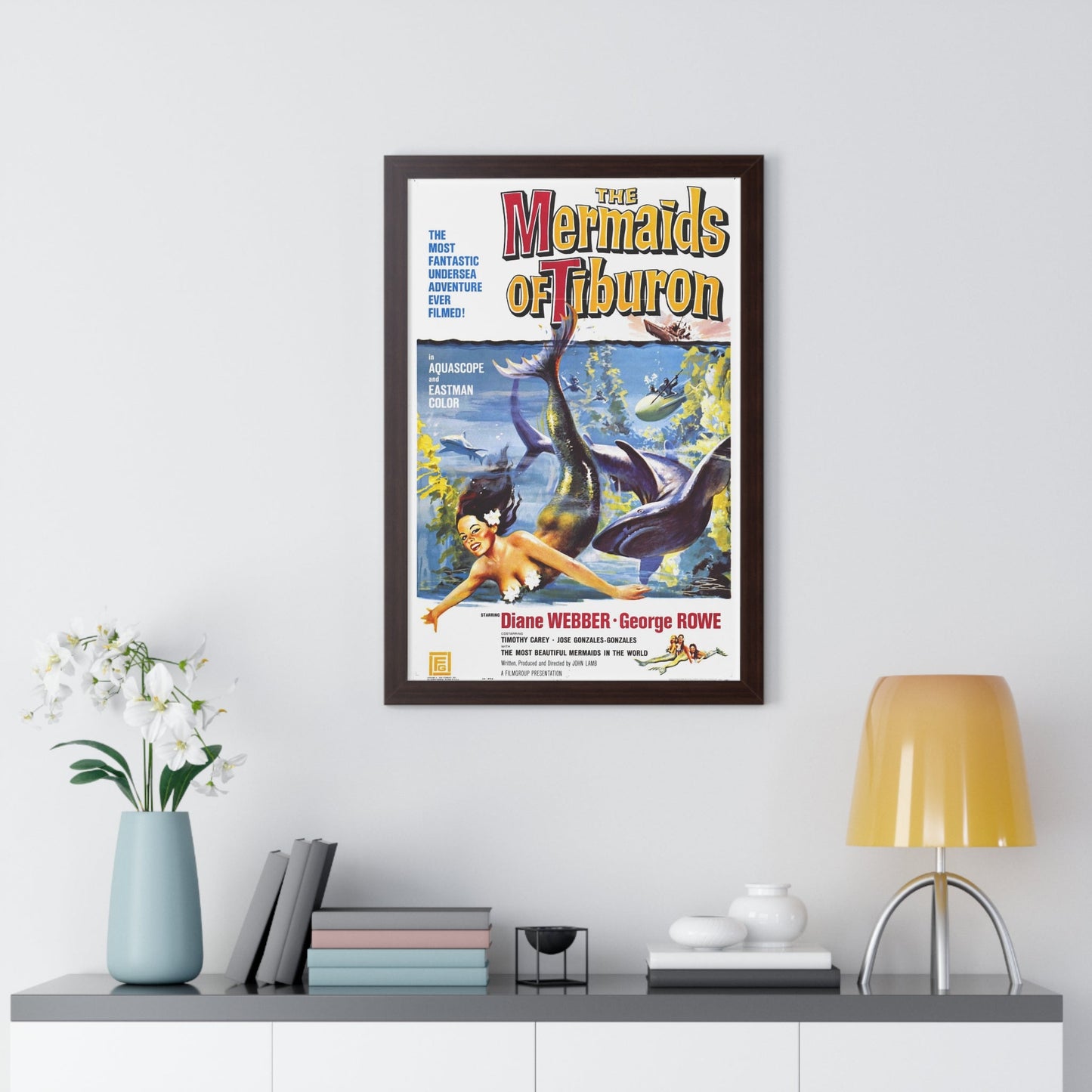 THE MERMAIDS OF TIBURON 1962 - Framed Movie Poster-The Sticker Space