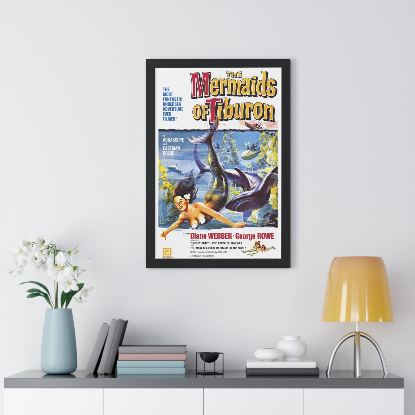 THE MERMAIDS OF TIBURON 1962 - Framed Movie Poster-The Sticker Space