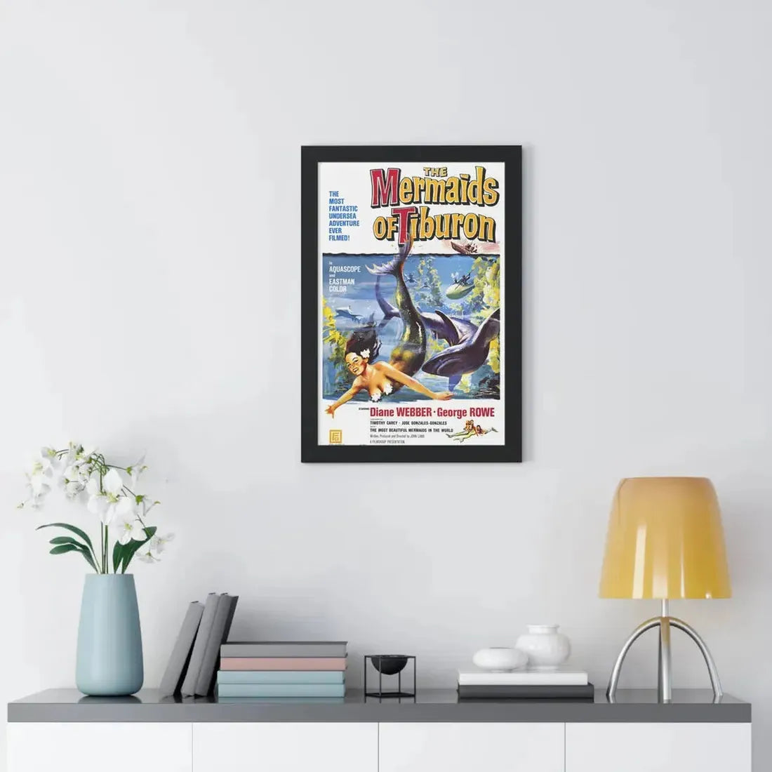 THE MERMAIDS OF TIBURON 1962 - Framed Movie Poster - The Sticker Space