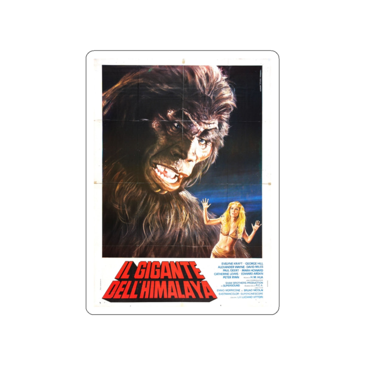 THE MIGHTY PEKING MAN 1977 Movie Poster STICKER Vinyl Die-Cut Decal-White-The Sticker Space