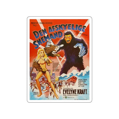THE MIGHTY PEKING MAN (DANISH) 1977 Movie Poster STICKER Vinyl Die-Cut Decal 4 Inch - The Sticker Space