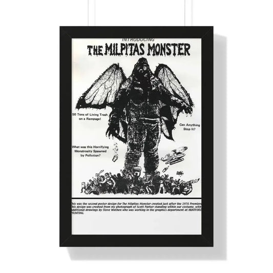 THE MILPITAS MONSTER 1976 - Framed Movie Poster 16″ x 24″ Black - The Sticker Space
