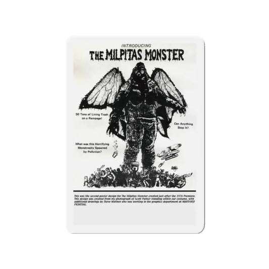 THE MILPITAS MONSTER 1976 Movie Poster - Refrigerator Magnet 2 Inch Die-Cut - The Sticker Space