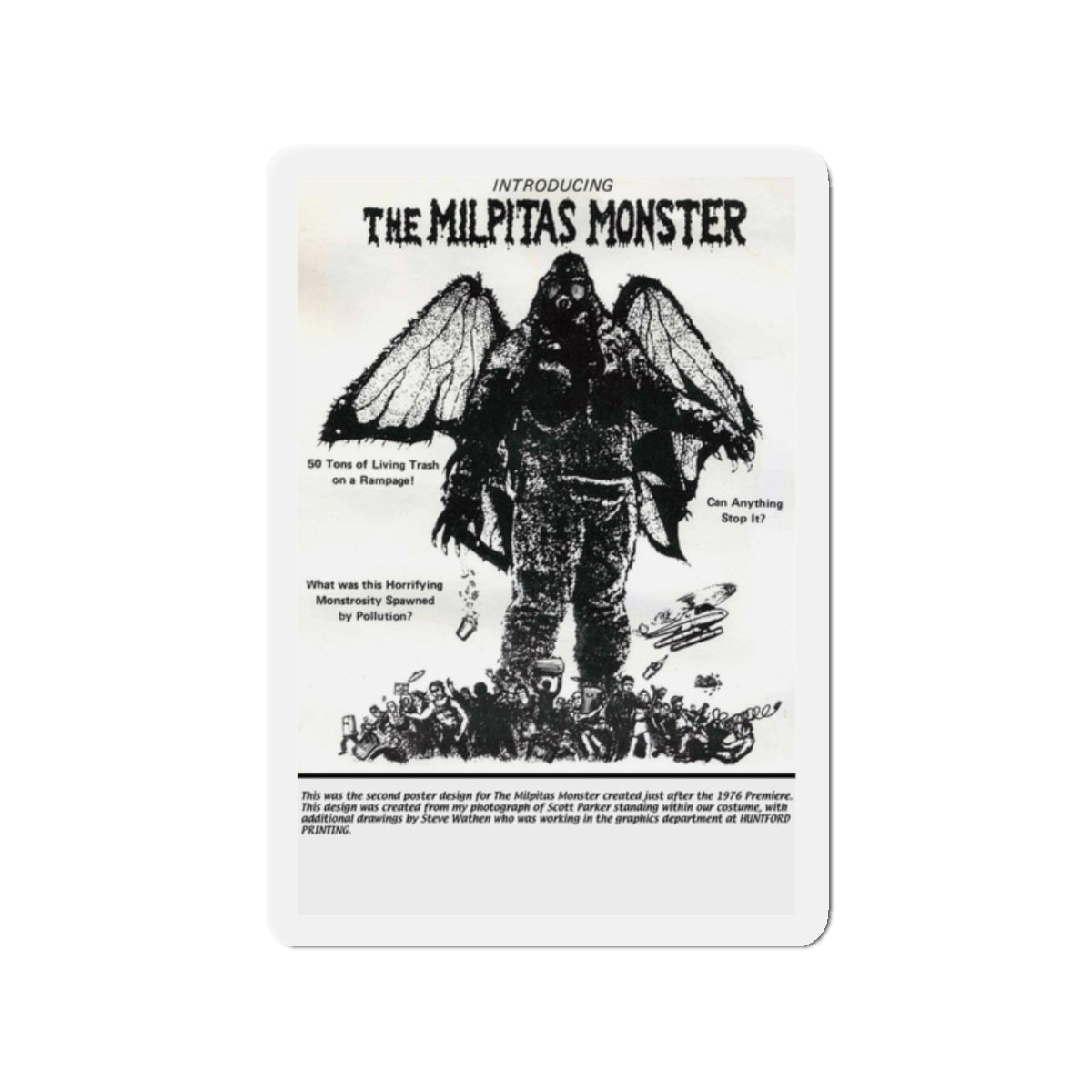 THE MILPITAS MONSTER 1976 Movie Poster - Refrigerator Magnet-2" x 2"-The Sticker Space