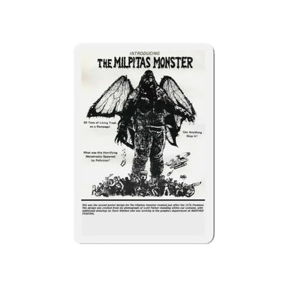 THE MILPITAS MONSTER 1976 Movie Poster - Refrigerator Magnet 3 Inch Die-Cut - The Sticker Space