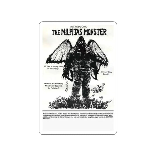 THE MILPITAS MONSTER 1976 Movie Poster STICKER Vinyl Die-Cut Decal 2 Inch - The Sticker Space