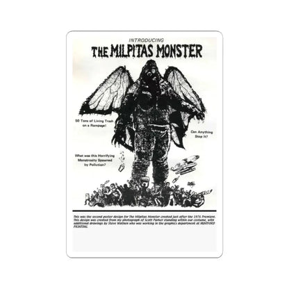 THE MILPITAS MONSTER 1976 Movie Poster - STICKER Vinyl Kiss-Cut Decal 2 Inch White - The Sticker Space