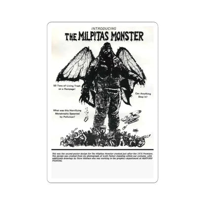 THE MILPITAS MONSTER 1976 Movie Poster - STICKER Vinyl Kiss-Cut Decal 3 Inch White - The Sticker Space