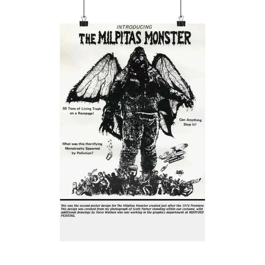 THE MILPITAS MONSTER 1976 - Paper Movie Poster 12″ x 18″ Matte - The Sticker Space