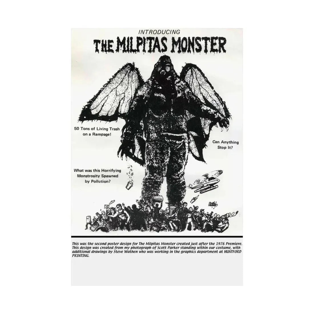 THE MILPITAS MONSTER 1976 - Paper Movie Poster - The Sticker Space