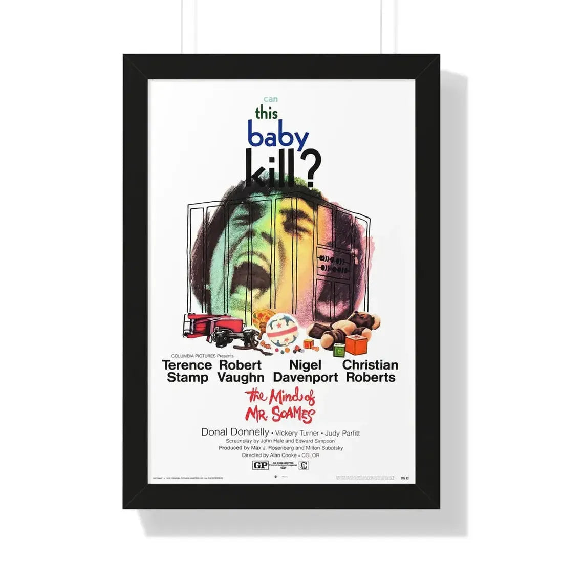 THE MIND OF MR  SOAMES 1970 - Framed Movie Poster 16″ x 24″ Black - The Sticker Space