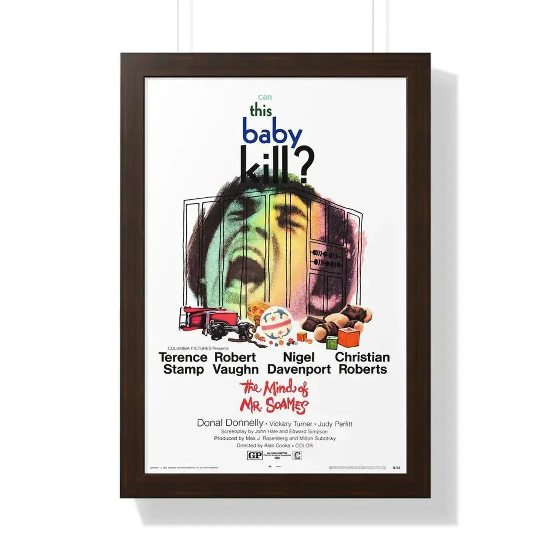 THE MIND OF MR  SOAMES 1970 - Framed Movie Poster 16″ x 24″ Walnut - The Sticker Space