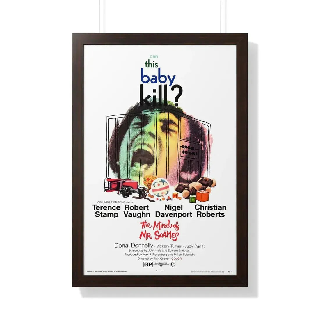 THE MIND OF MR  SOAMES 1970 - Framed Movie Poster 20" x 30" Walnut - The Sticker Space