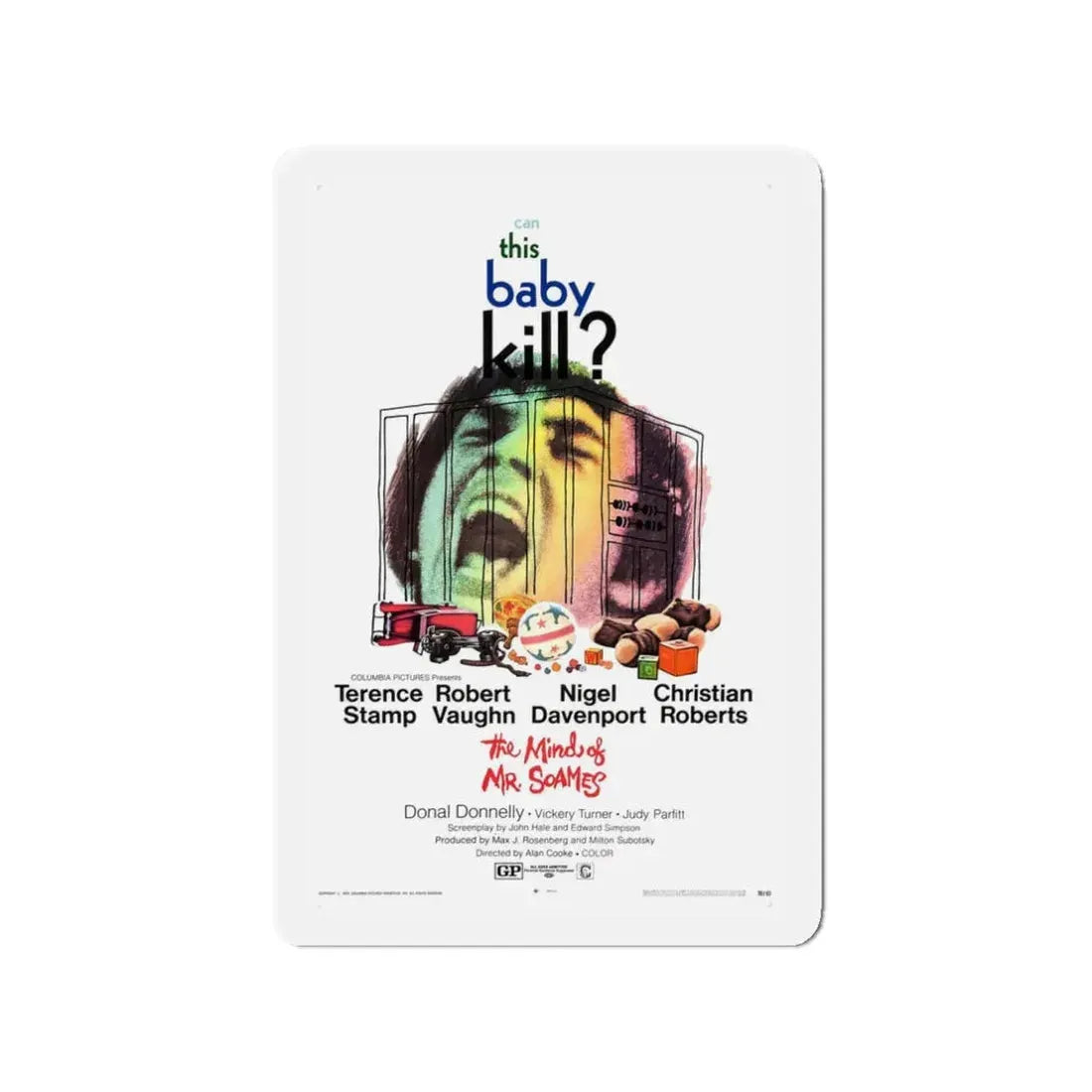 THE MIND OF MR  SOAMES 1970 Movie Poster - Refrigerator Magnet 3 Inch Die-Cut - The Sticker Space