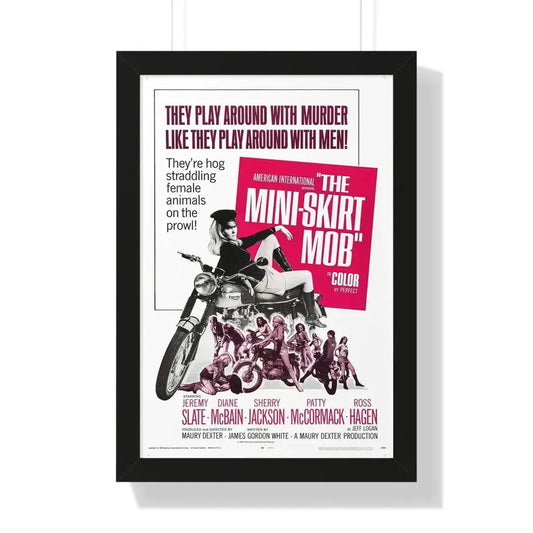 THE MINISKIRT MOB 1968 - Framed Movie Poster 16″ x 24″ Black - The Sticker Space