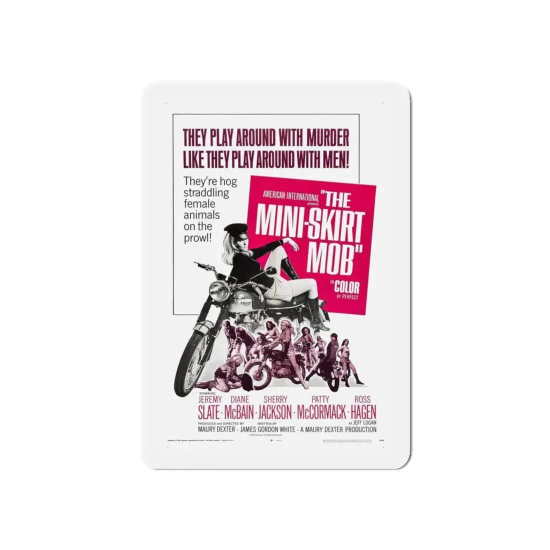 THE MINISKIRT MOB 1968 Movie Poster - Refrigerator Magnet 5 Inch Die-Cut - The Sticker Space