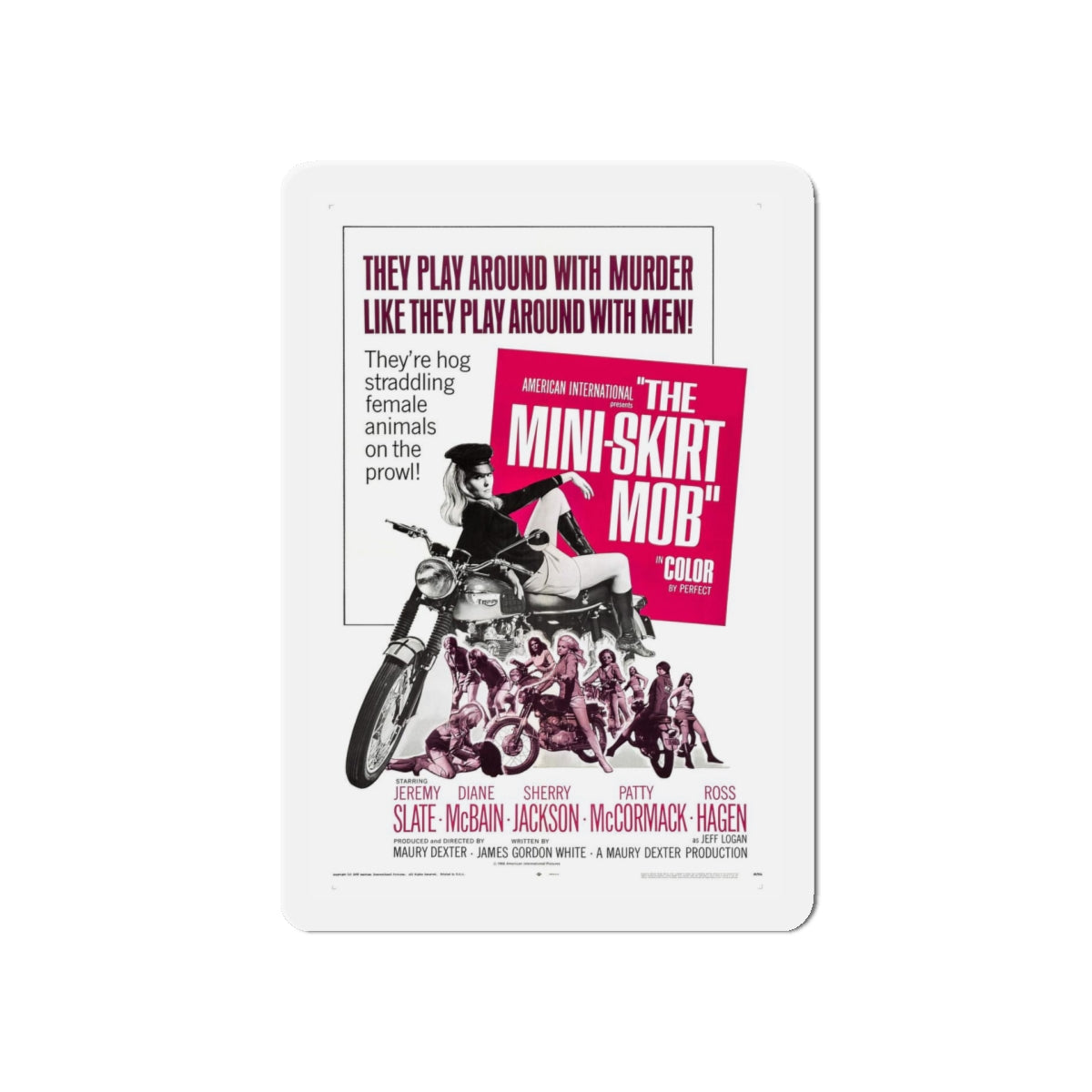 THE MINISKIRT MOB 1968 Movie Poster - Refrigerator Magnet-5" x 5"-The Sticker Space