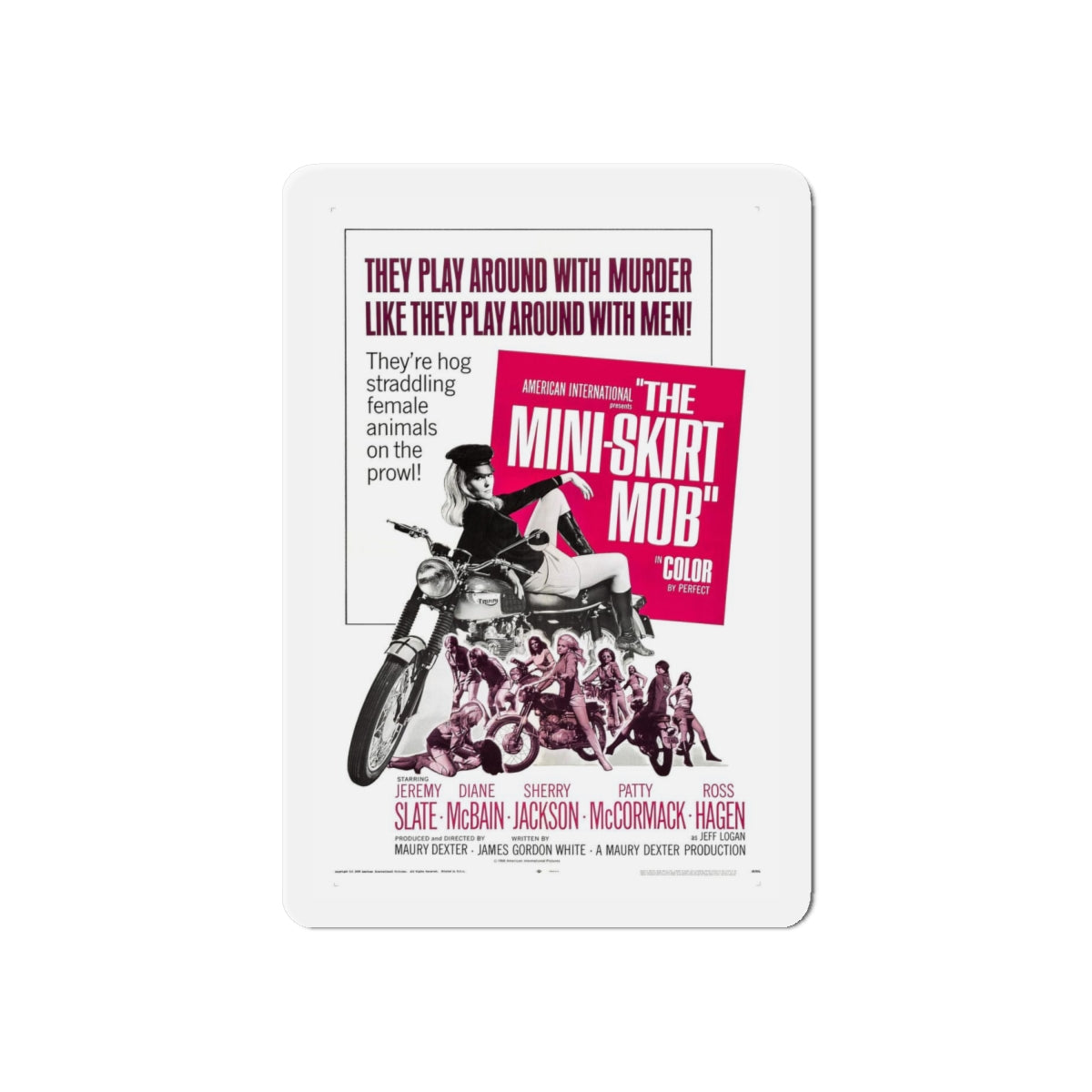 THE MINISKIRT MOB 1968 Movie Poster - Refrigerator Magnet-6 × 6"-The Sticker Space