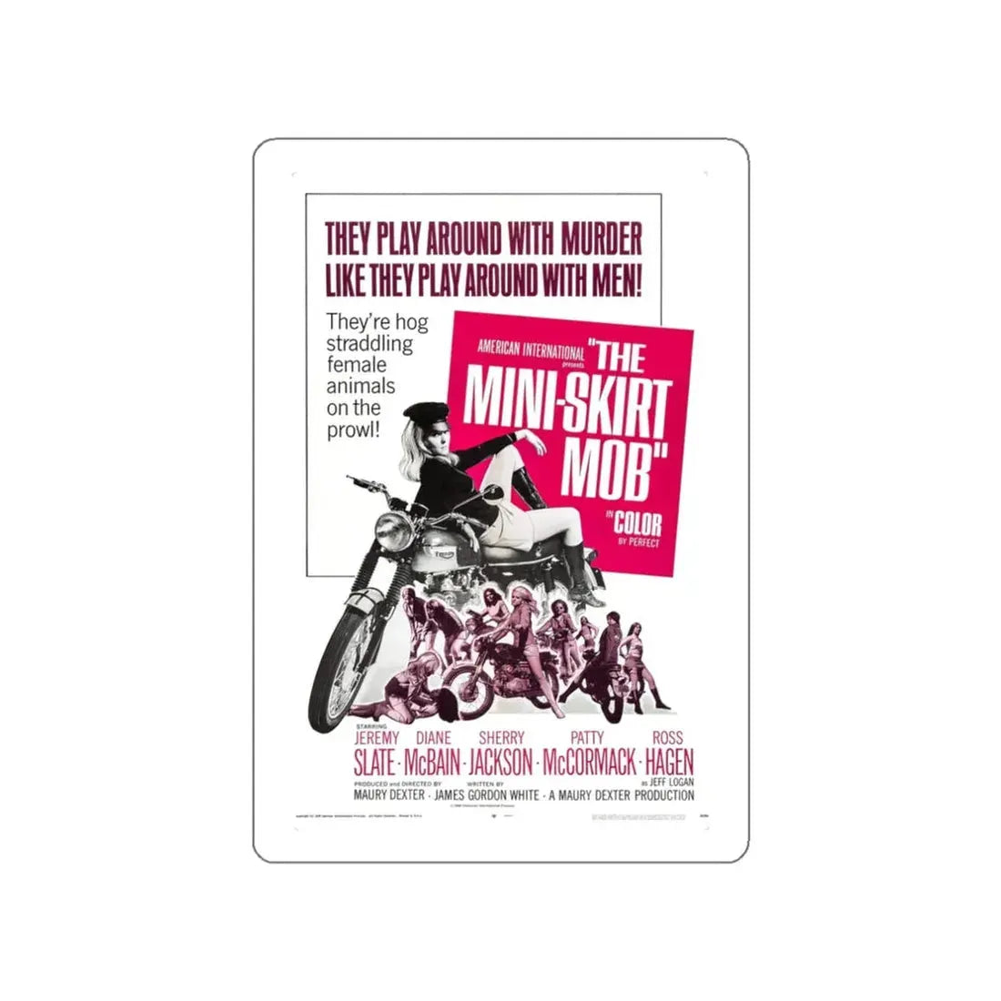 THE MINISKIRT MOB 1968 Movie Poster STICKER Vinyl Die-Cut Decal 3 Inch - The Sticker Space