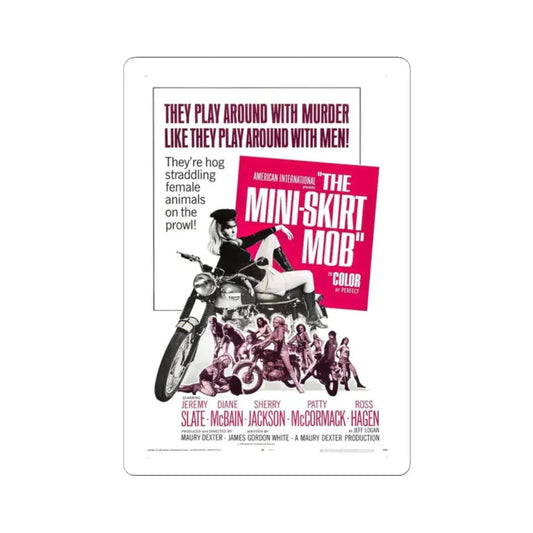 THE MINISKIRT MOB 1968 Movie Poster - STICKER Vinyl Kiss-Cut Decal 2 Inch White - The Sticker Space