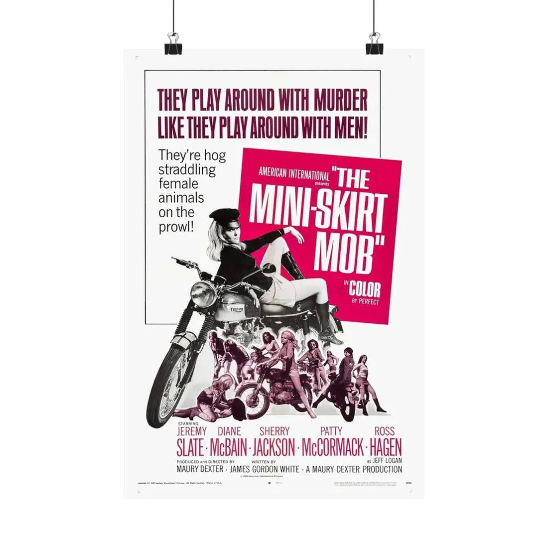 THE MINISKIRT MOB 1968 - Paper Movie Poster 12″ x 18″ Matte - The Sticker Space