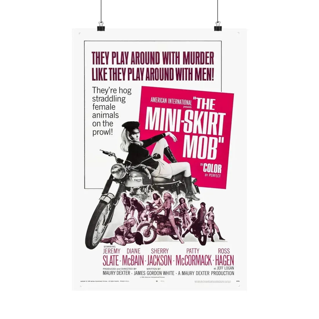 THE MINISKIRT MOB 1968 - Paper Movie Poster 16″ x 24″ Matte - The Sticker Space