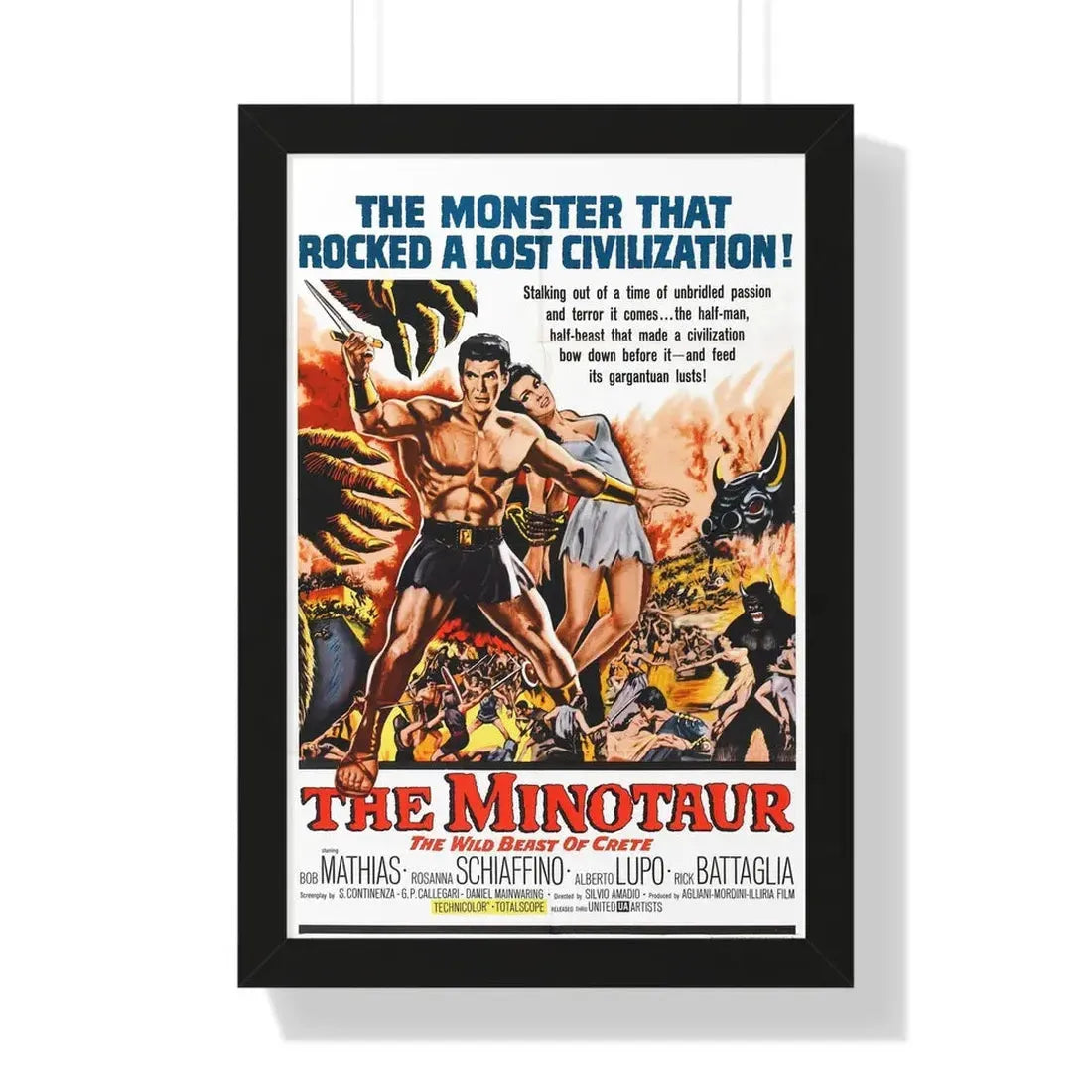 THE MINOTAUR 1961 - Framed Movie Poster 16″ x 24″ Black - The Sticker Space