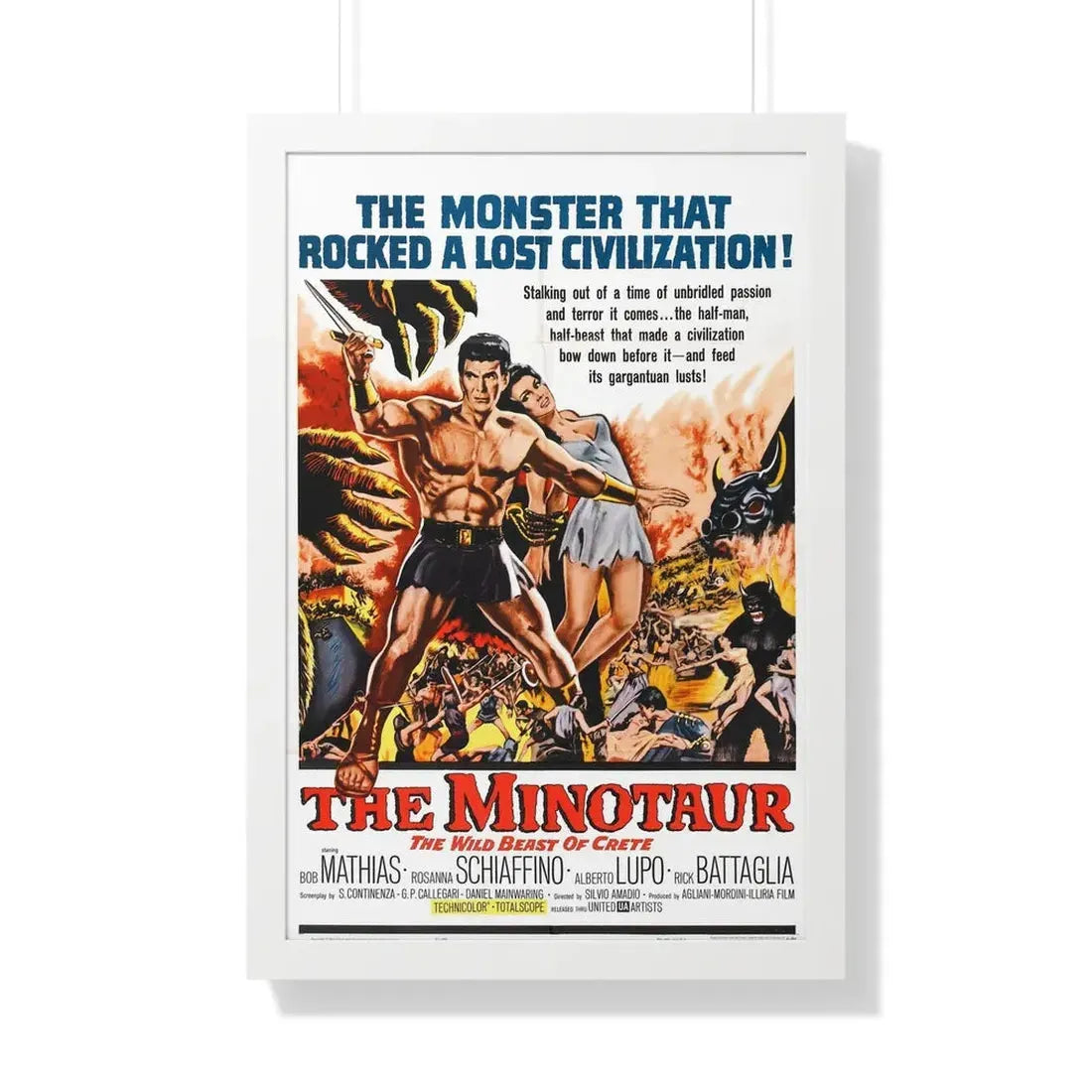 THE MINOTAUR 1961 - Framed Movie Poster 20" x 30" White - The Sticker Space